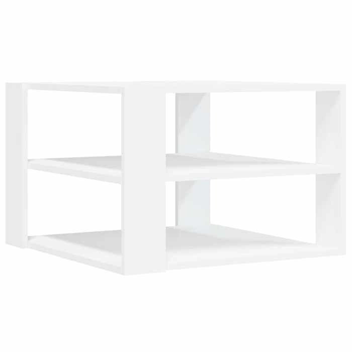 En solde Table à café élégante - UU - Table de Salon - blanc 58x58x40 cm bois dingénierie L10198