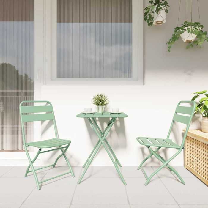 Promotion mars * Chaise de jardin - YUYUE - Meuble d’extérieur - pliante lot de 2 - Fauteuil de jardin - Menthe claire 42x52x82 cm