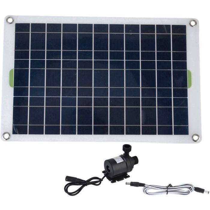 Pompe solaire 800L/h 12V – Faible bruit – Matériaux silicone et plastique – Pour étangs et jardins – Débit optimal en plein soleil