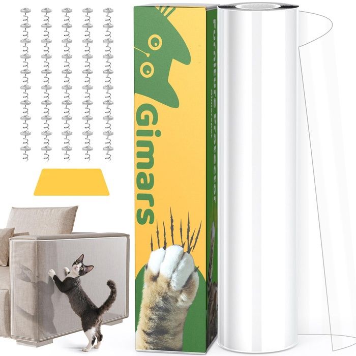 Protection Canapé Chat Anti Griffe 20cm x 5m Film Adhésif Trparent pour Meubles Mur Porte – Contre Les Griffes de GRIFFOIR