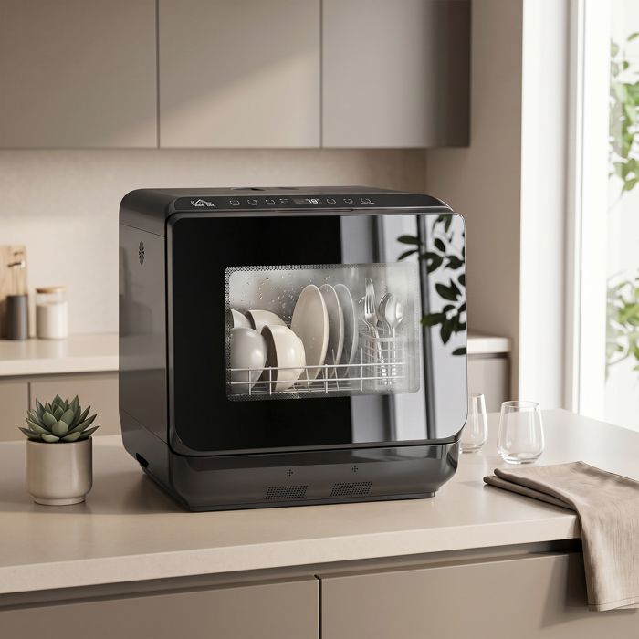 Zitty lave-vaisselle de table compact 4 couverts 6 L séchage 90 min 45 x 44 x 458 cm ABS verre noir