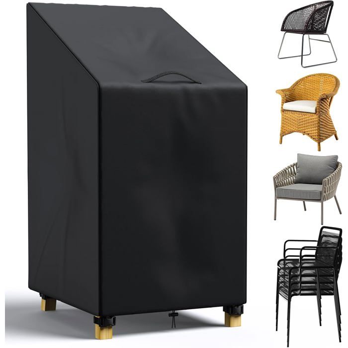 Housse De Chaise Empilable Pour Extérieur - Protection Imperméable Anti-Uv Pour Jardin Terrasse Balcon (120/80 * 65 * 65Cm)