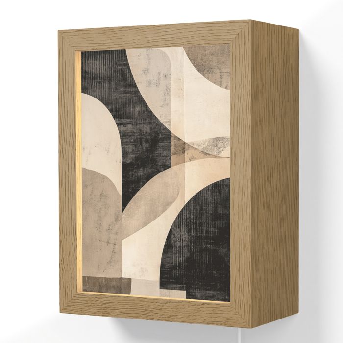 Applique Murale LED - Lampe de Chevet Murale Design - Motif Abstrait - Formes - Moderne - Beige 15x20 cm Couleur Gris - OnlyWow