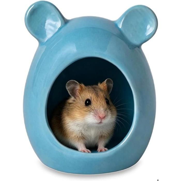 Maison en céramique pour hamster - Pour hamster nain gerbille ours doré - Bleu 1