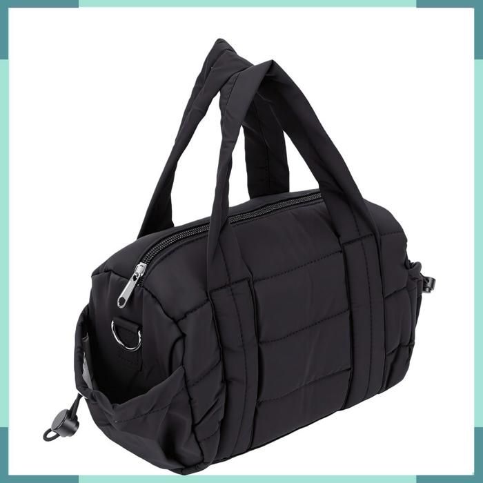 Sac de sport pour femme en nylon matelassé gonflé noir 9 84 x 5 9 x 5 9 pouces