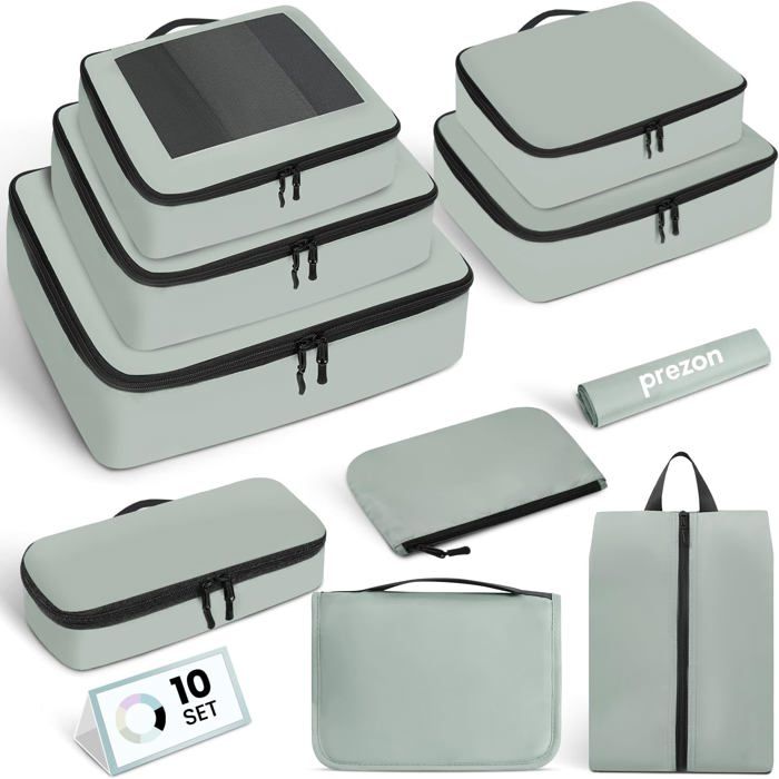 Cubes rangement valise lot de 10 organiseurs bagage légers accessoires voyage pratiques