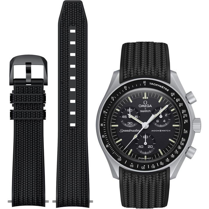 Bracelet en silicone pour montre Omega X Swatch Speedmaster Moonswatch bracelet incurvé à dégagement rapide pour homme et femme!
