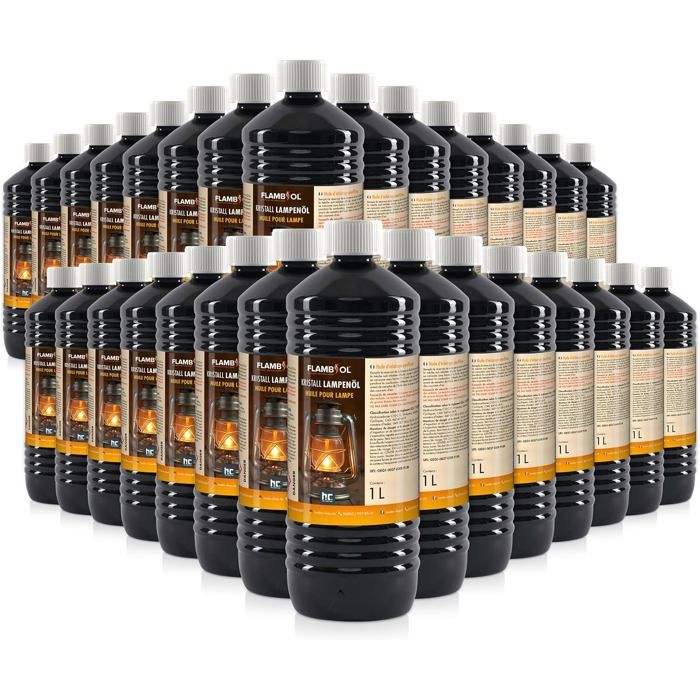 Höfer Chemie Huile pour Lampe à Pétrole Flambiol Lot de 30 x 1 L Sans Odeur pour Intérieur et Extérieur