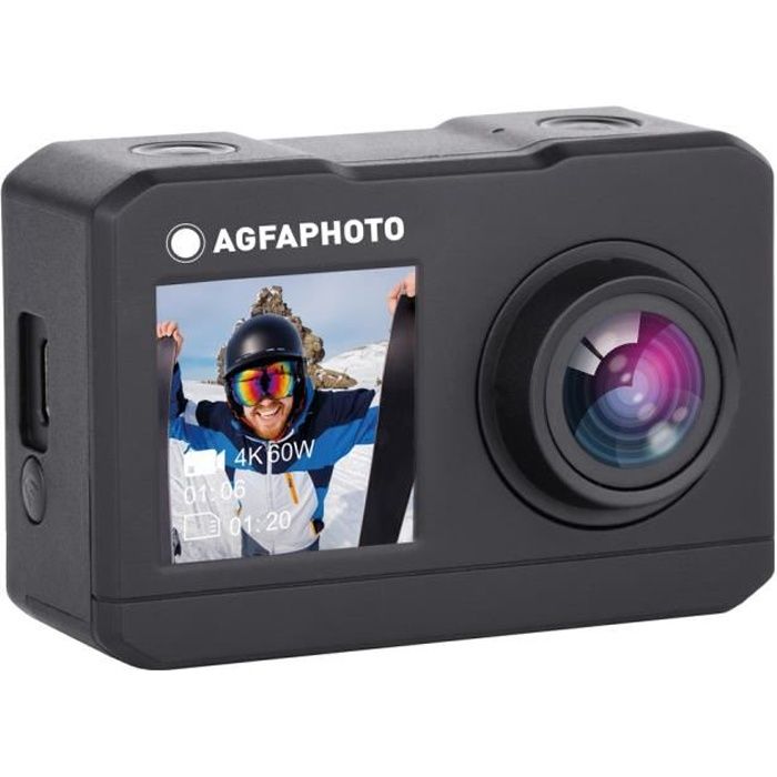 AGFA PHOTO Realimove AC7000 - Caméra d'Action Numérique étanche 30m (True 2.7K, 16MP, Double écran LCD, Batterie Lithium, 10