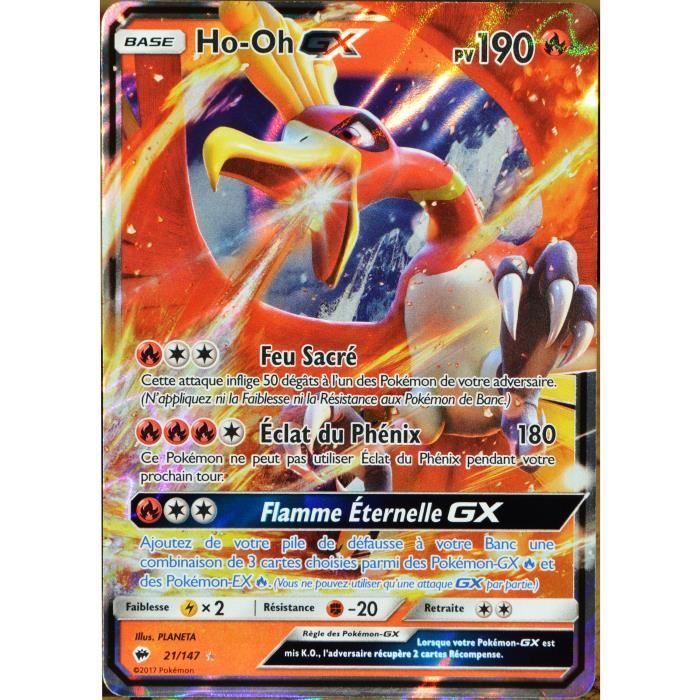 Carte Pokemon 21 147 Ho Oh Gx 190 Pv Sl3 Soleil Et Lune Ombres Ardentes Neuf Fr Cdiscount Jeux Jouets