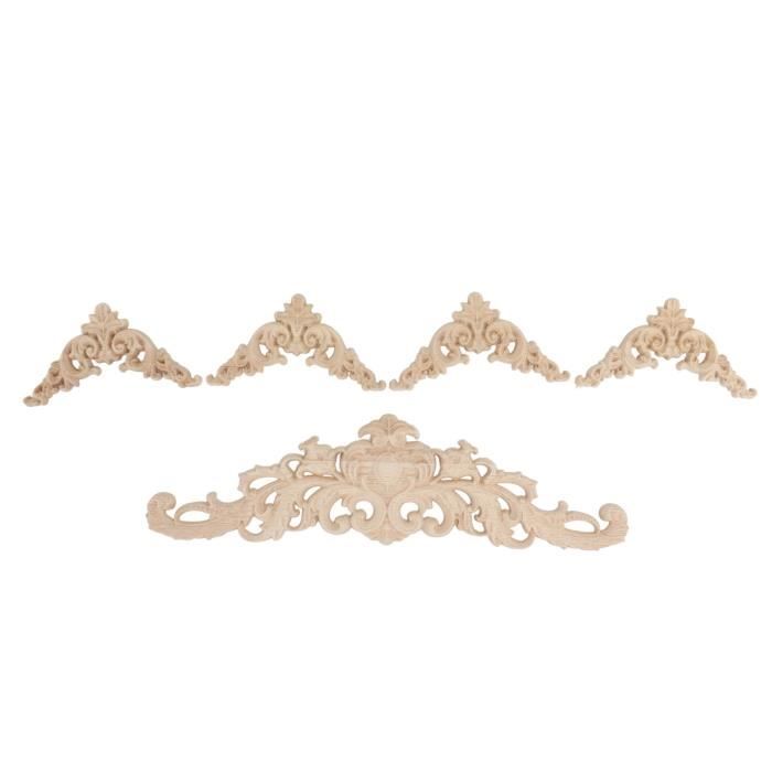 Ornement Bois Sculpté 30x8 Cm – Applique Murale / Meuble / Porte Style Classique | Bois Massif Sculpté à La Main | Idéal Déco Vintage & élégante