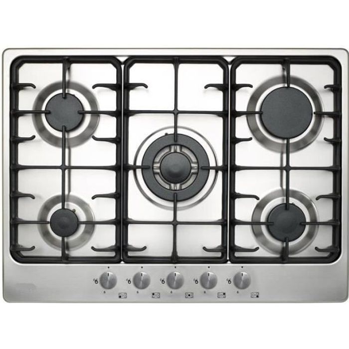 PLAQUE TABLE A GAZ FULL INOX 5 FEUX MEGA PROMO Cdiscount Electroménager
