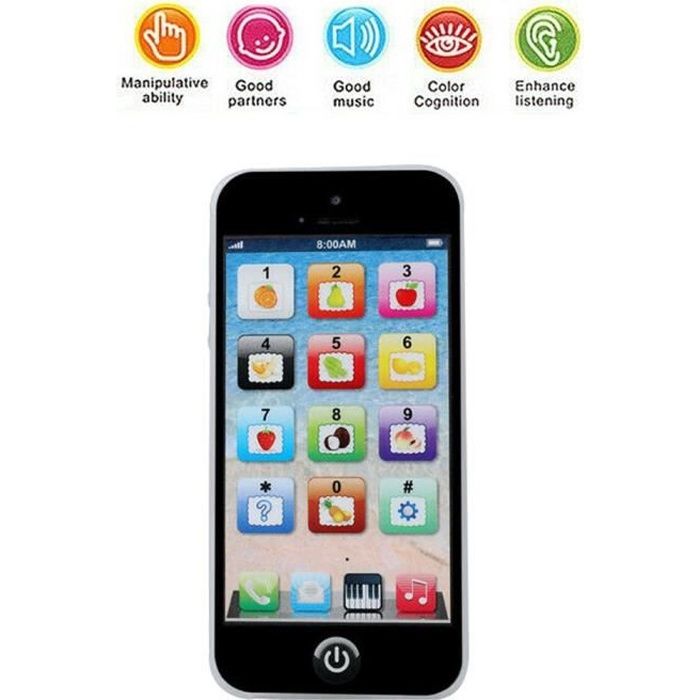 Bebe Telephone Tout Petit Jouets Educatifs 1 2 Ans Tablette Apprentissage Telephone Voix Noir Cdiscount Jeux Jouets