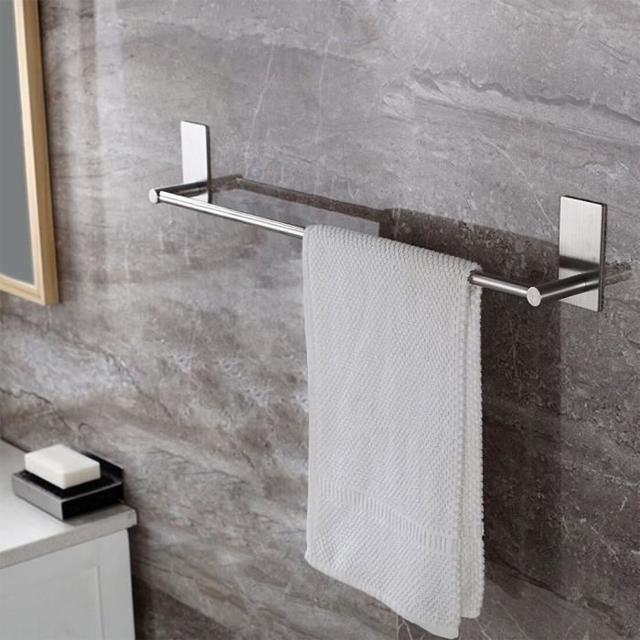 mural salle de bainde Porte Serviette Noir Tuyau Barre porte-serviettes Extra Long Porte Serviette Cuisine 128 cm