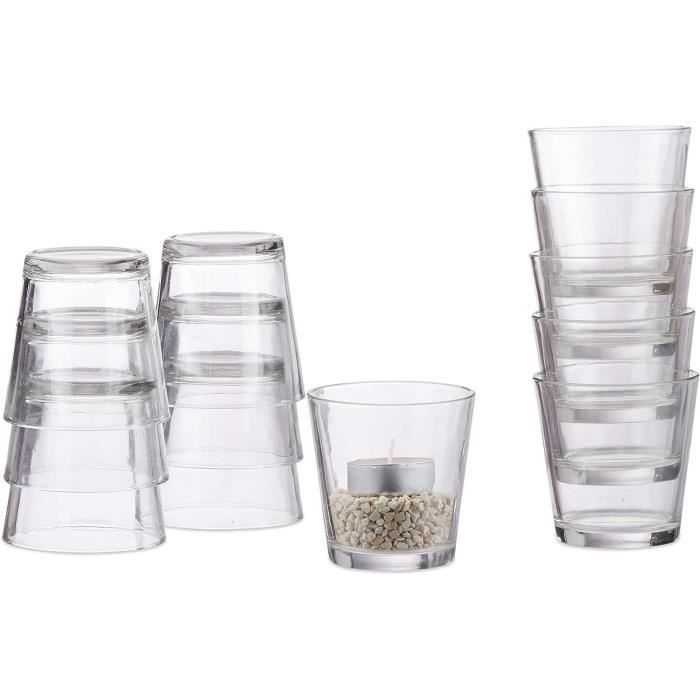 PChero Lot De 6 Bougeoirs Coniques En Verre Pour Bougies Chauffe-plat, Idéal Pour Mariage, Table à Manger, Centre De Table, Dîner, Fête, Rebord De Fenêtre
