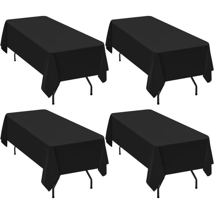 4 Paquets De Nappe De Table Noire En Polyester Pour Tables Rectangulaires  De 6 Pieds, 60 X 126 Pouces, Nappe De Table En Pol[x2850] - Cdiscount Maison