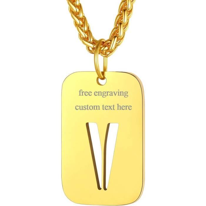 Pendentif Alerte Médicale En Acier Inoxydable Noir - Gravure Libre D'Informations D'Urgence