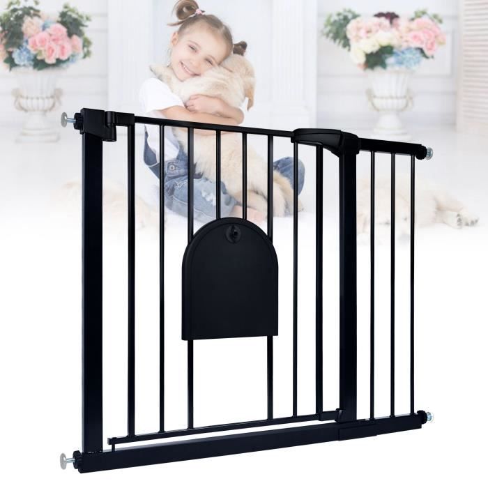 Meilleurs prix pour YRHOME Noir Barrière de sécurité pour escalier de barrière de porte porte pour animaux de compagnie barrière de sécurité 95 à 105 cm