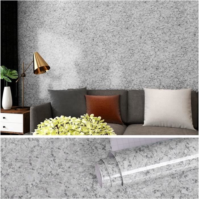 Papier Adhésif Granit Gris 40cm X 5m - Vinyle Autocollant Pour Meuble Et Plan De Travail