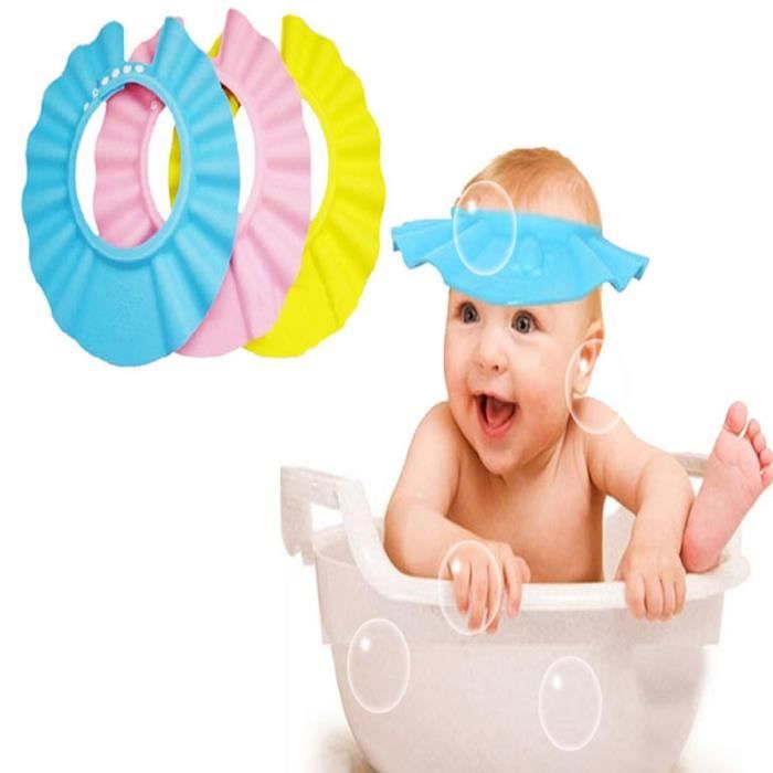 2 Pièces Bonnet De Douche Bébé Réglable Avec Visière - Casquette Bain Enfant Anti-Eau Pour Shampoing Et Bain