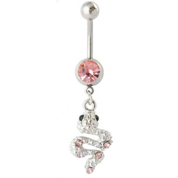 Piercing Nombril Playboy Lapin Rose Et Argent – Acier Inoxydable REF 12