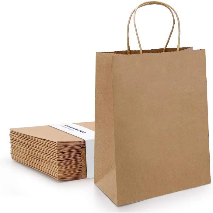 60PCS Sac Kraft, 32 X 18 X 11 Cm Sac Papier Kraft Sac Papier Sachet Papier Kraft Sac Kraft Avec Poignee Sachet Kraft Sac Craft Sachet Papier Sac Kraft Grand Format Sac Carton Sac Emballage 87982365