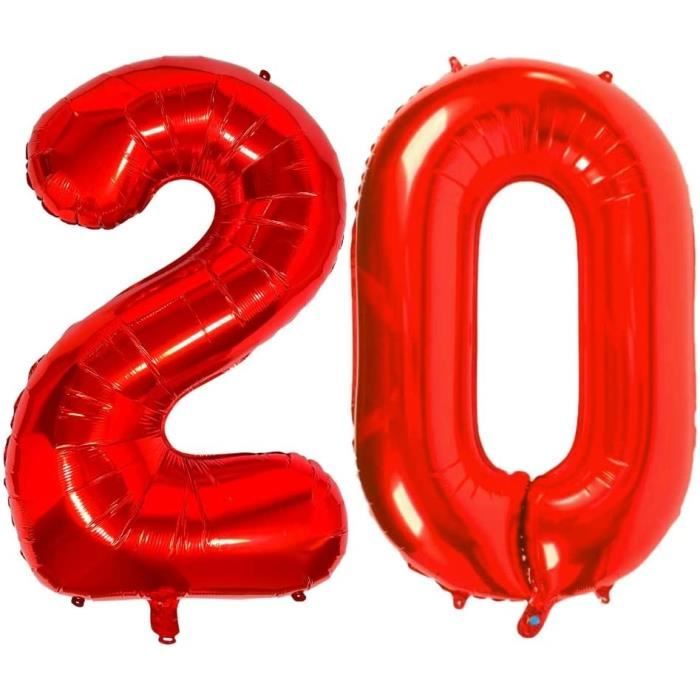 Ballons 20E Anniversaire Homme Femme Set Aluminium 20 Ans Décoration
