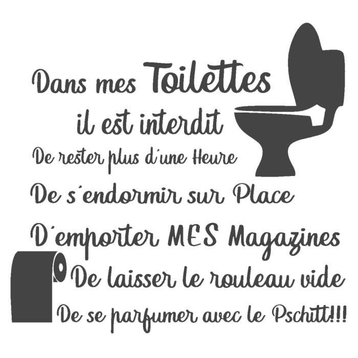 Stickers Toilettes Lettrage Humour Citation Noir 400x430 Mm Cdiscount Maison
