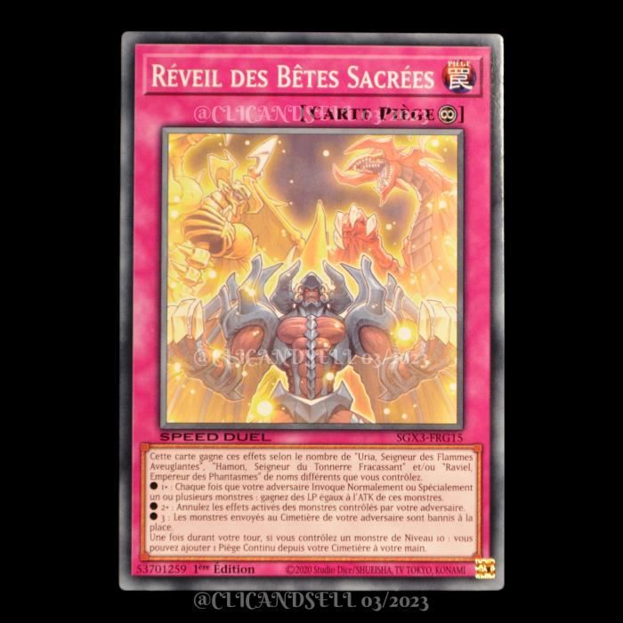 Carte YUGIOH SGX3FRG15 Réveil des Bêtes Sacrées NEUF FR Cdiscount Jeux Jouets Carte YUGIOH SGX3FRG15 Réveil des Bêtes Sacrées NEUF FR Cdiscount Jeux Jouets