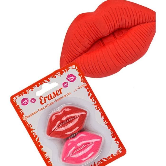 Gommes Bouche 2 Gommes En Forme De Levres Taille Pour Une Gomme Env 5 X 3 5 Cm Cdiscount Beaux Arts Et Loisirs Creatifs