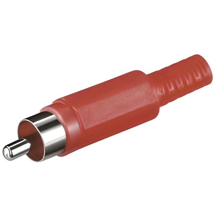 Fiche audio ou vidéo Rca mâle à souder rouge