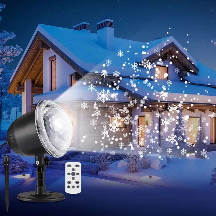 Projecteur de Noël flocon de neige Outlife avec télécommande - Noir