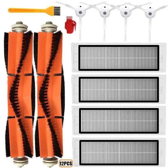 Lot Accessoires Aspirateur Xiaomi Mijia 1C - 1 Brosse Principale, 4 Brosses Latérales, 4 Filtres HEPA - Pièces De Rechange - 2