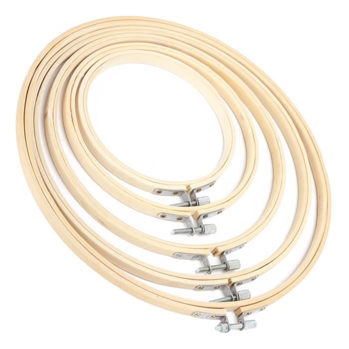 Ensemble dAnneau pour Point de Croix Mobci Lot de 3 Cerceau a Broder Cercle en Bambou R/églable Cercle de Broderie pour Bricolage Artisanat dArt Couture 3 Tailles