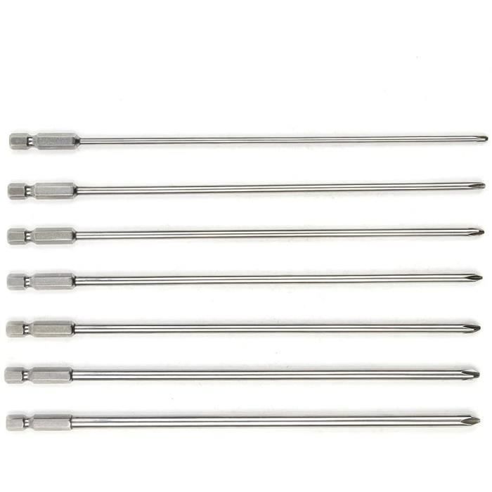 Lot De 12 Embouts De Tournevis Magnétiques PH2 - Longueurs 25 à 150 Mm - Alliage Acier Antidérapant - Pour Visseuse, Perceuse, Outils électriques
