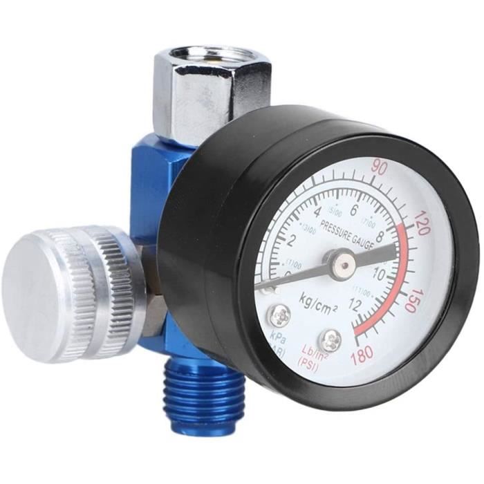 Régulateur De Pression Air 1/4 Pour Pistolet Peinture - Manomètre 0-150 PSI - Accessoire Aérographe