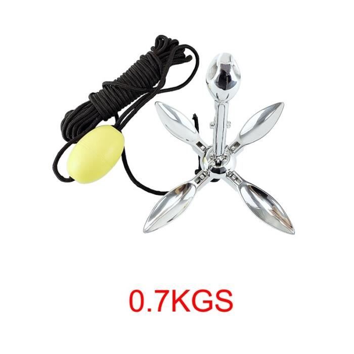Ancre Grappin Pliante 1.5 Lb (0.7 Kg) Acier Inox 316 Marine – Universelle Pour Kayak, Canoë, Bateau Gonflable, Yacht, Sup