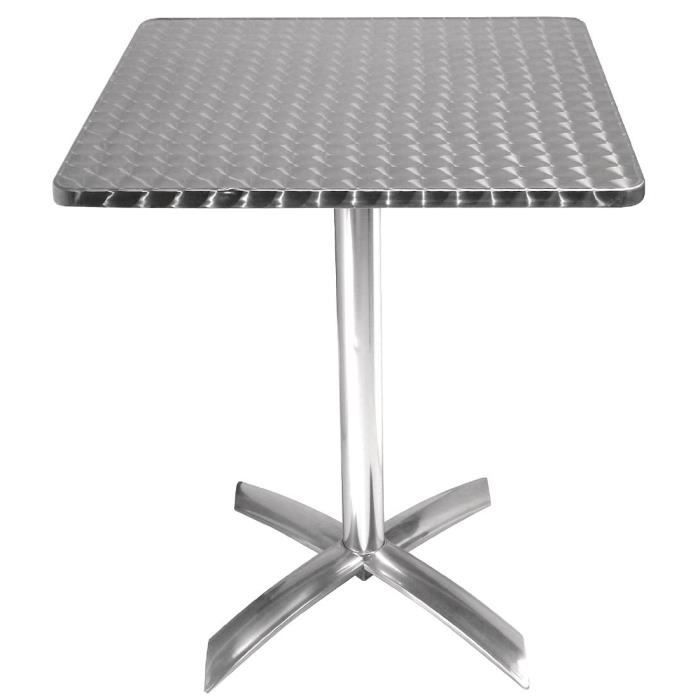 Table carrée à plateau basculant Inox Bolero 600 mm