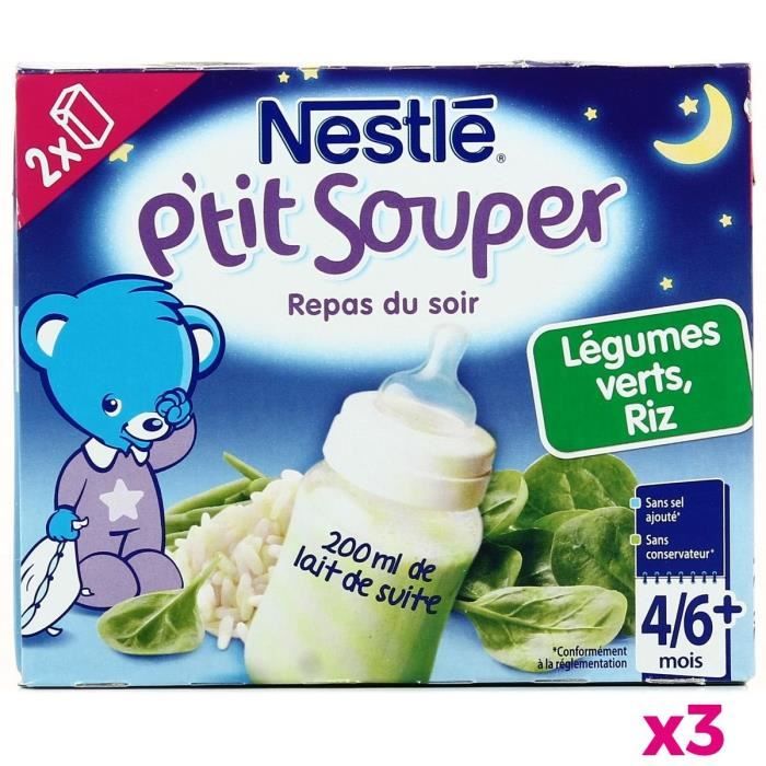 Nestle P Tit Souper Soupe Du Soir Legumes Varies Riz 2x250 Ml Des 8 Mois Lot De 3 Achat Vente Plats Cuisines Nestle P Tit Souper Soupe Du Soir