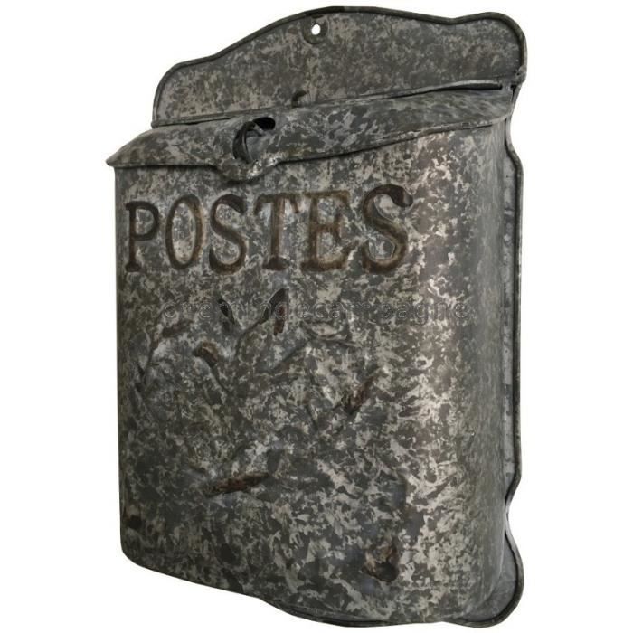 Boîte Aux Lettres Ancienne En Zinc - Vintage, Matériau Zinc, Pour Décoration Ou Collection