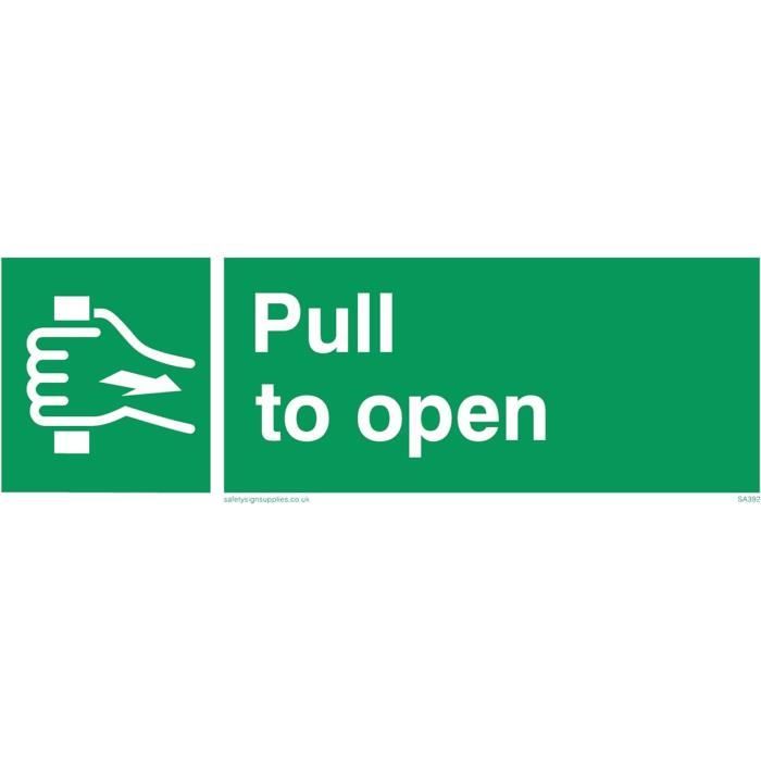 Viking Schilder SA394-L15-V Pfeil Links „Slide To Open“ – Selbstklebendes Vinyl-Schild 50 X 150 Mm | EN 7010 Konform