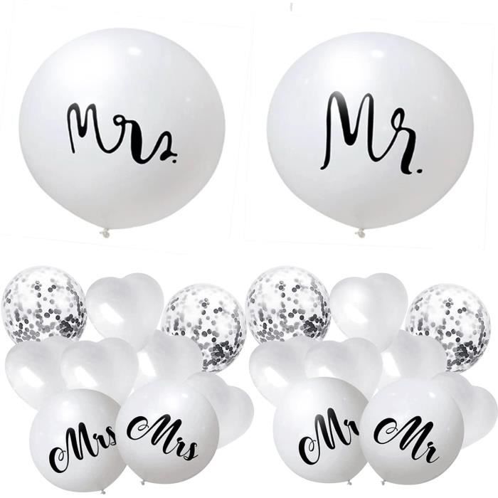 NEODTX Just Married Ballonnenset 23 Stuks - Met Bruid, Bruidegom, LOVE-folie En Slingers - Perfect Voor Bruiloft En Verloving