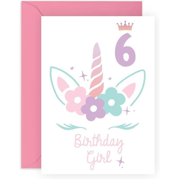 UK Greetings 619337 Carte D'anniversaire Pour Fille Motif Licorne