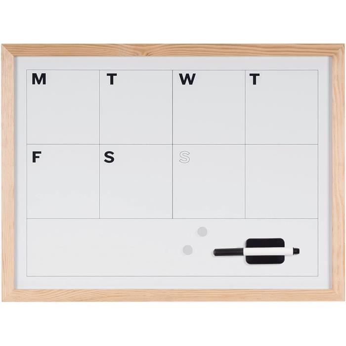 Tableau Planning Magnétique Vertical 90x30cm - Effaçable à Sec - Organisation Bureau Et Maison