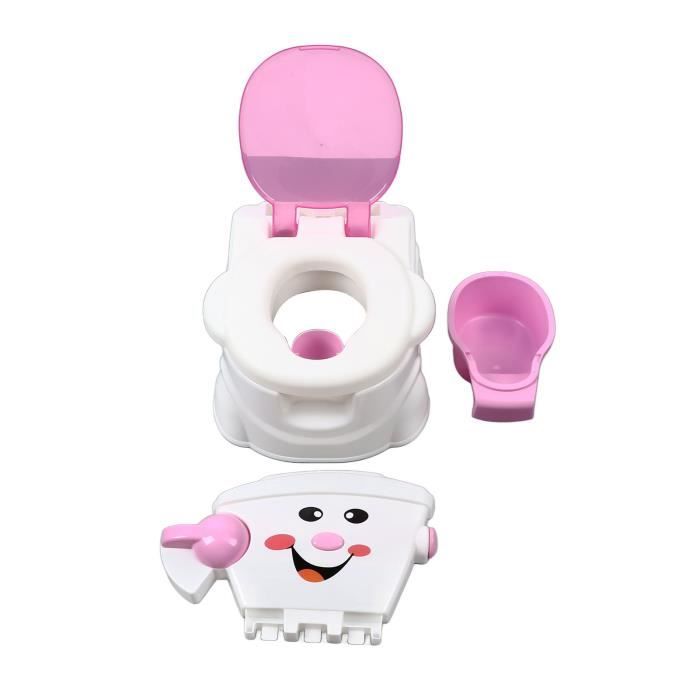 Duokon Toilettes d'apprentissage de la propreté pour enfants Pot de toilette ergonomique pour enfants, chaise deco salle PP rose