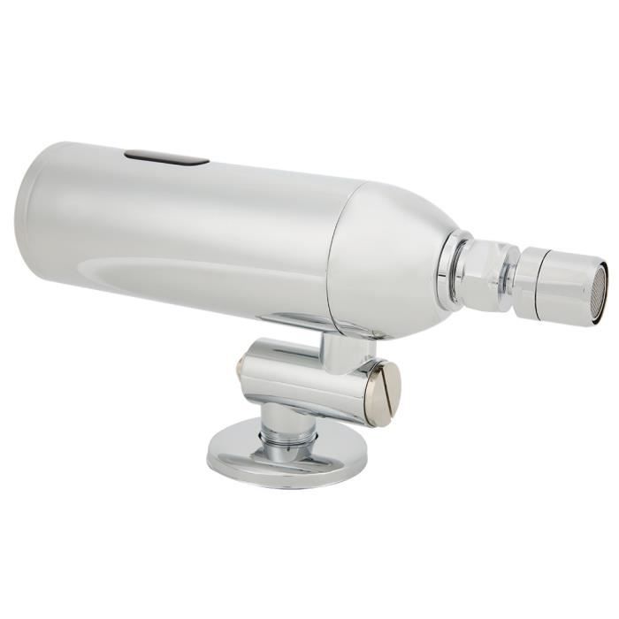 Robinet Automatique Sans Contact Pour Évier Salle De Bain - Laiton Placage PVD Argenté - Détection Mouvement Mains Libres + Boîtier Piles