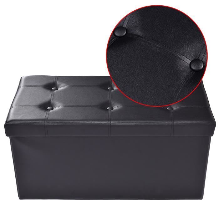 tabouret de cube pouf pliable banc coffre rangement boîte de rangement 76x38x38