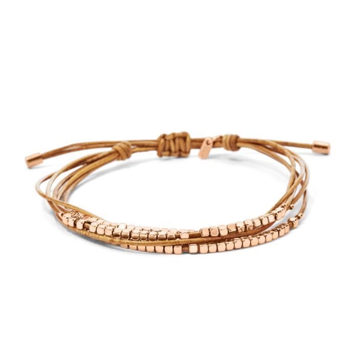 Bracelet femme JOYERIA FOSSIL FASHION JA6422791. M - Achat / Vente bracelet  - gourmette Bracelet femme JOYERIA FOSS… Acier Marron - Cd