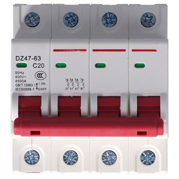 Disjoncteur Miniature 4P 400V 10A - Protection Court-Circuit
