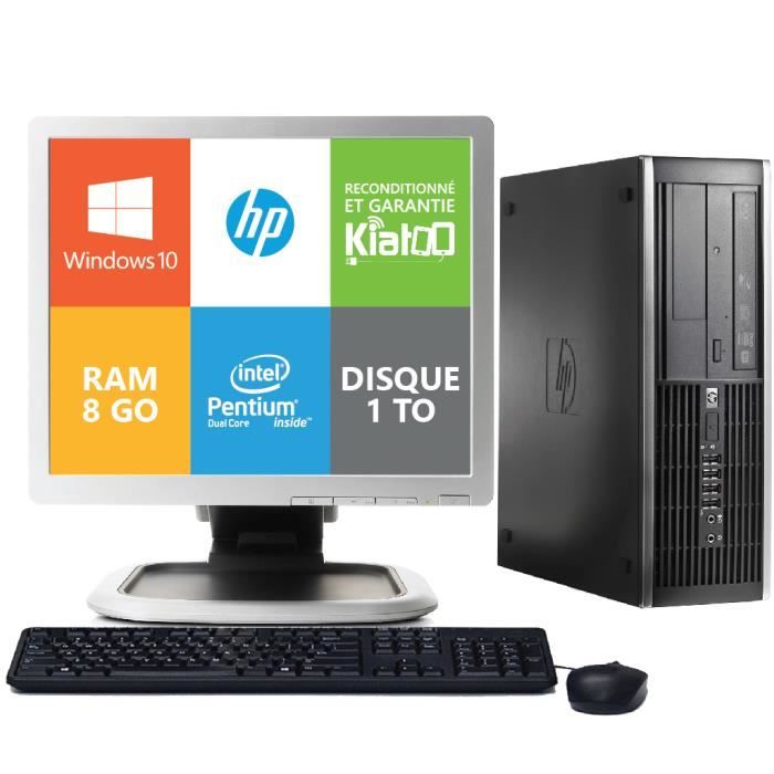 ordinateur de bureau hp 6000 intel dual core 8go ram 1 to disque durécran 17 pouceswindows 10 - Hewlett packard